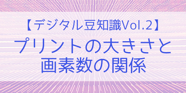 プリントサイズと画素数の関係